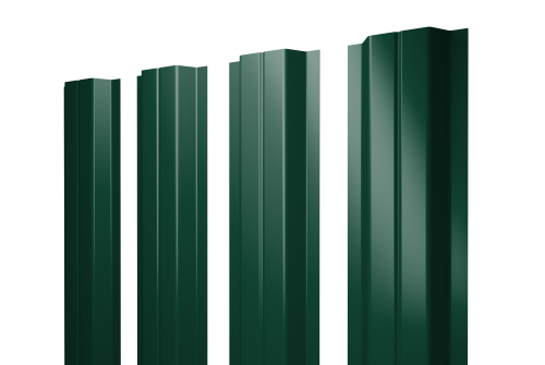 Штакетник П-образный А с прямым резом 0,45 PE RAL 6005 зеленый мох