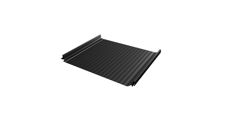 Кликфальц Pro Gofr Grand Line 0,5 Velur X с пленкой на замках RAL 9005 черный