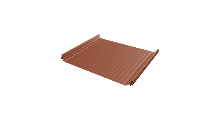 Кликфальц Pro Gofr Grand Line 0,45 Drap с пленкой на замках RAL 8004 терракота