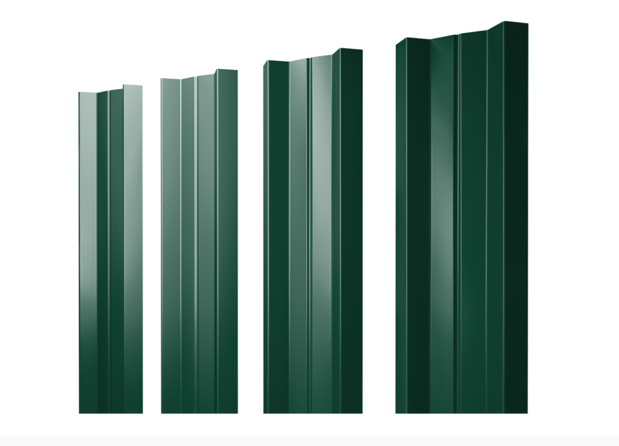 Штакетник М-образный A с прямым резом 0.45 PE RAL 6005 зеленый мох