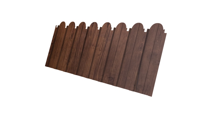 Профнастил C10A фигурный 0,4 Print Premium с пленкой Cherry Wood Fresh TwinColor