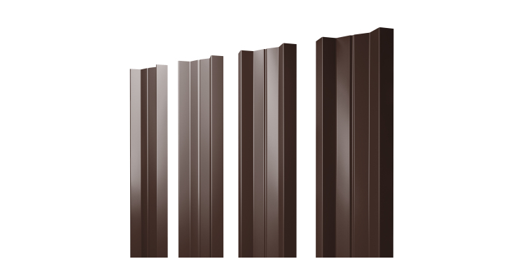 Штакетник М-образный А с прямым резом 0.45 Drap TwinColor RAL 8017 шоколад