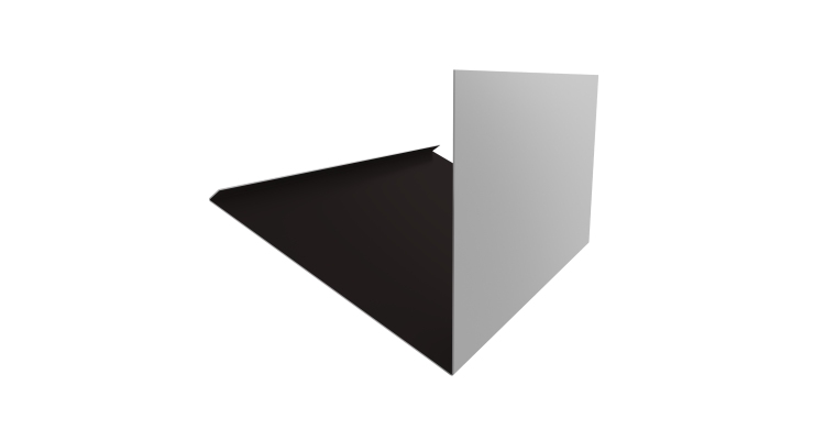 Планка примыкание верхнее к трубе фальц Grand Line 0,5 Satin с пленкой RAL 9005 черный (3м)