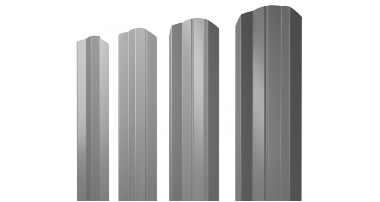 Штакетник М-образный А фигурный 0,45 PE RAL 7005 мышино-серый